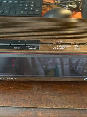 Panasonic Wood Look Vintage Digital Clock Radio with Red LED RC-6060